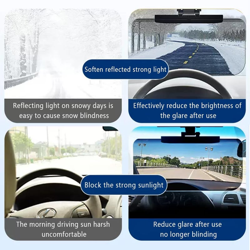 Salior 2Pcs Car Visor(Upgraded Version to Block Harmful UV Rays) Adjustable Angle  Anti-Glare 12.6'' x 6'' Safe Driving Car Accessories Sun Visor Extender  Universal for Cars  Trucks  SUVs. (2Pcs) - Image 4